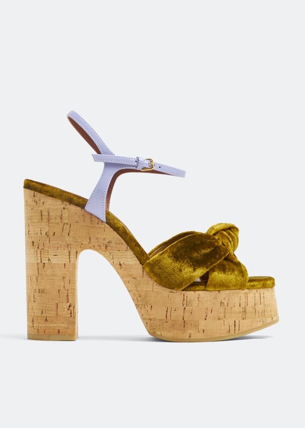 

Сандалии SAINT LAURENT Bianca platform sandals, золотой