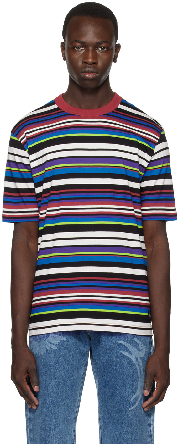 

Разноцветная полосатая футболка PS by Paul Smith, Синий