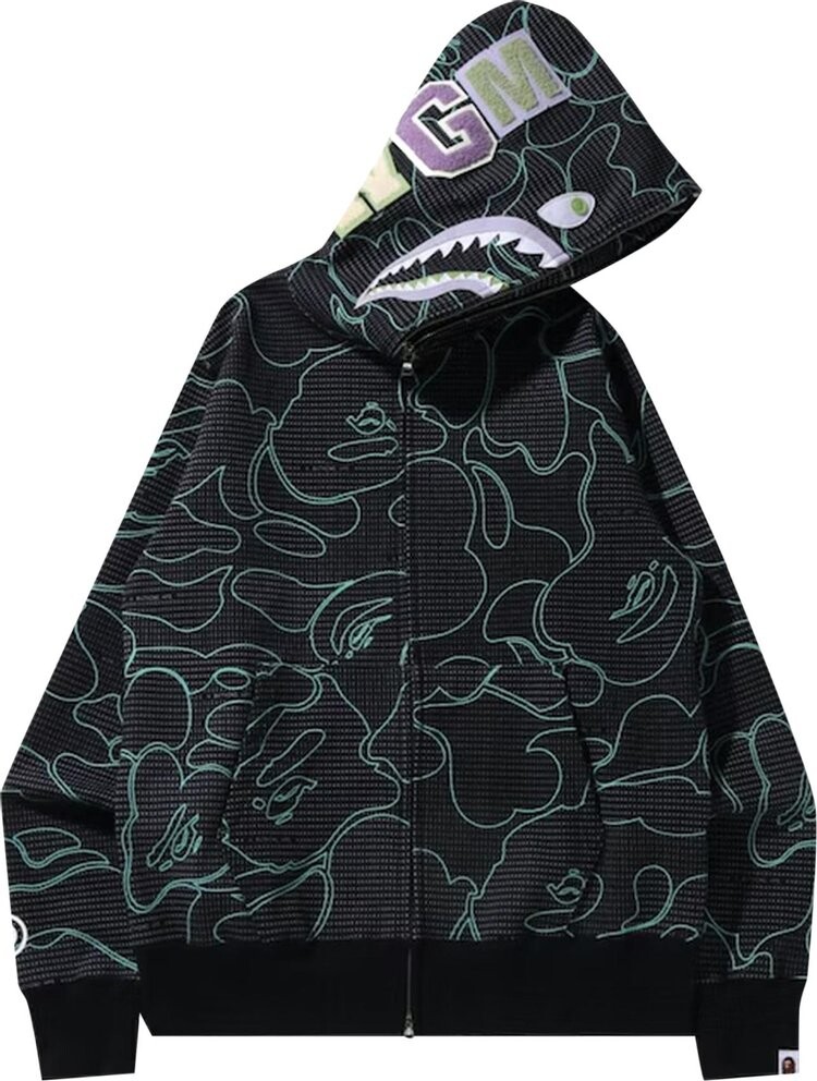 Camo shark 2025 full zip hoodie