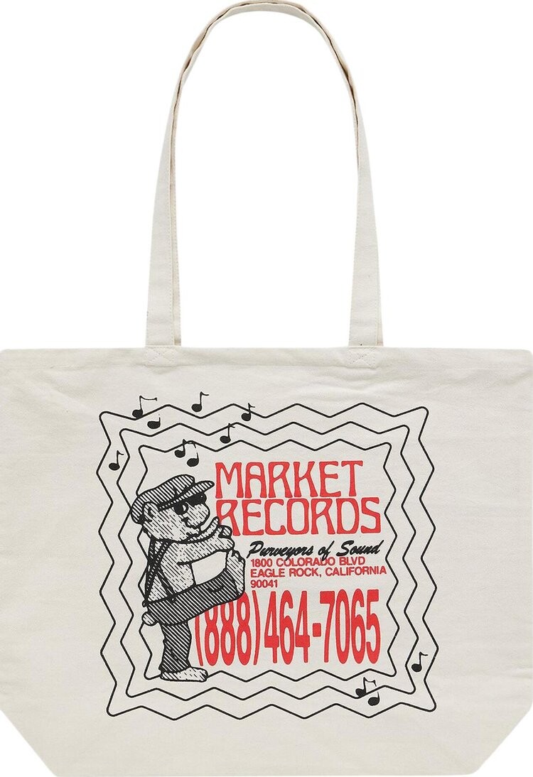 

Сумка Market Records Tote Bag Cream, кремовый