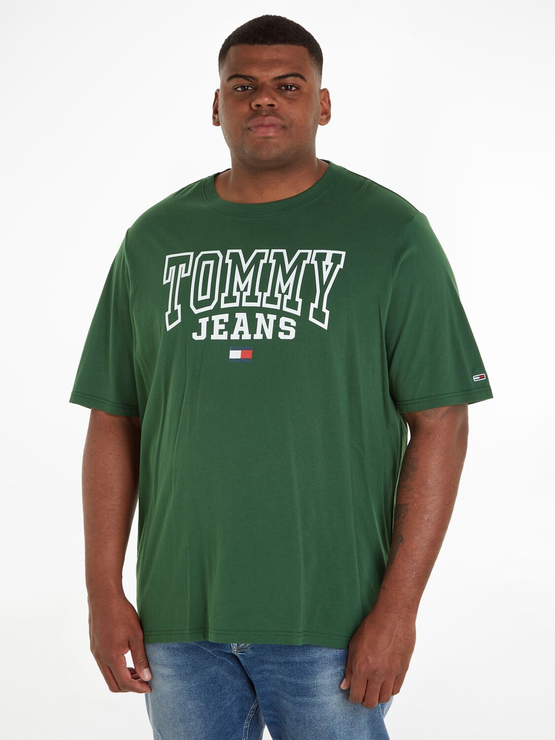 

Футболка с логотипом Tommy Jeans Big & Tall Badge, университетский зеленый