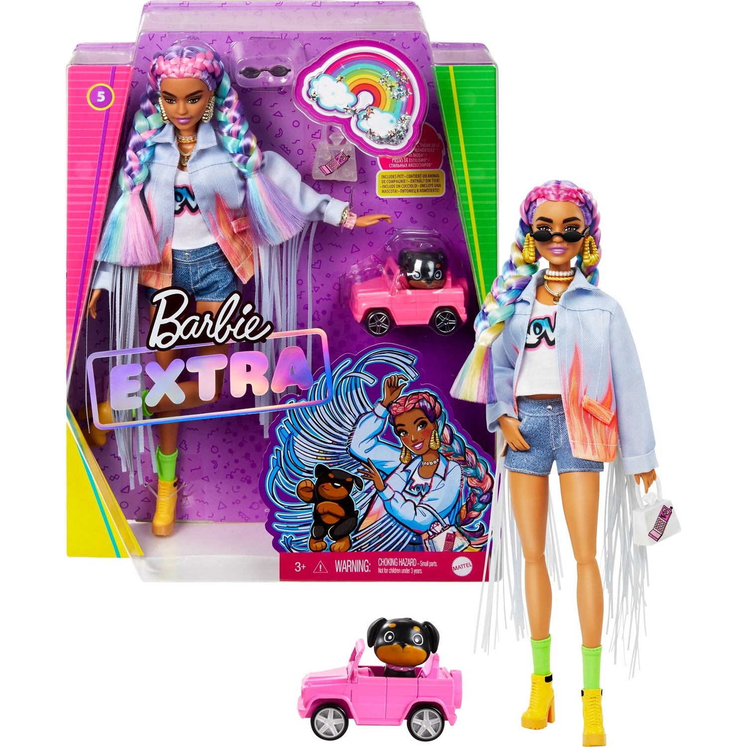 цена Кукла Barbie Extra фигурка собачки Grn29