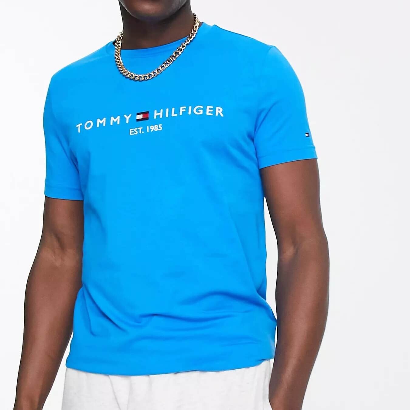 

Футболка с логотипом Tommy Hilfiger, голубой, Синий