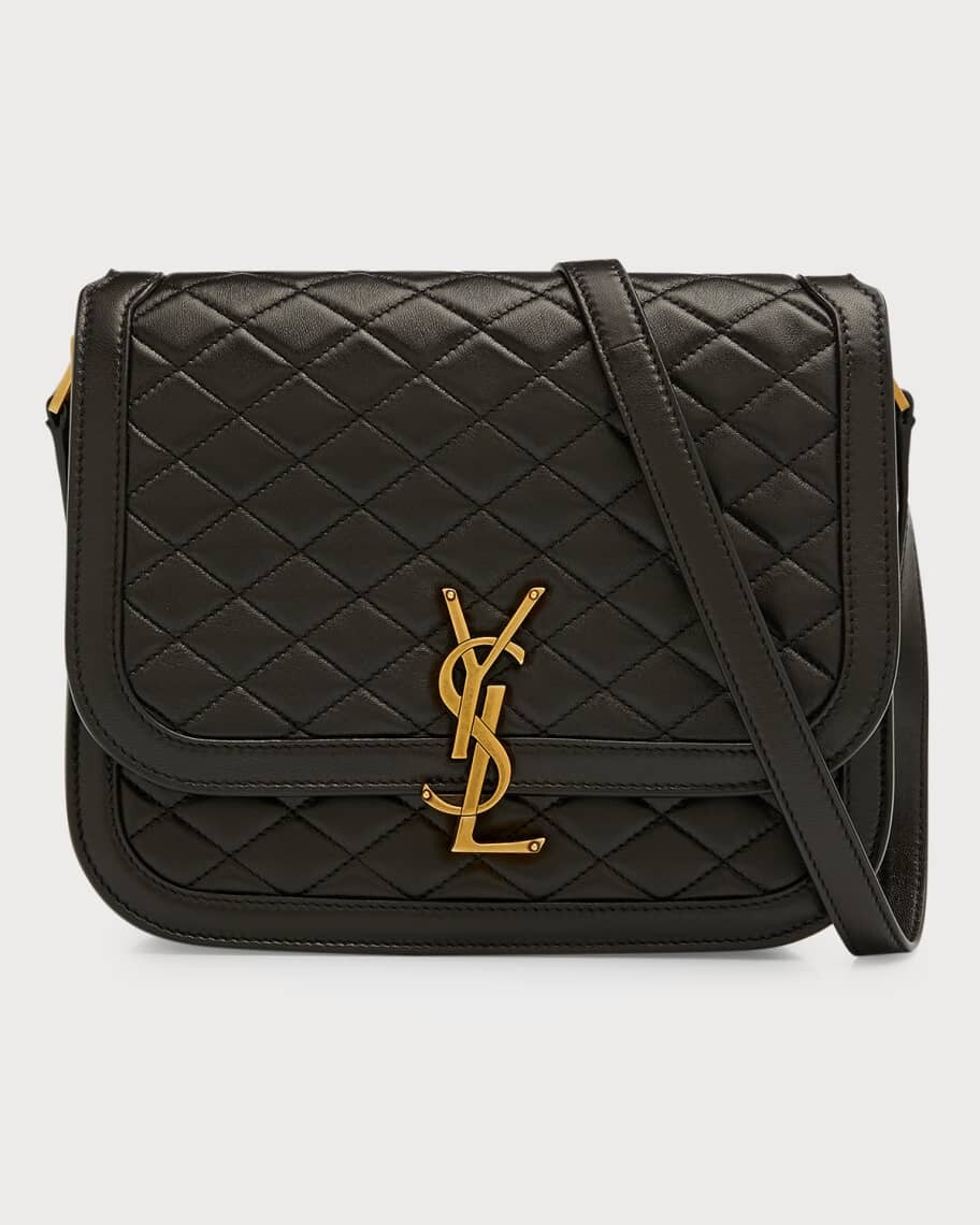 

Стеганая кожаная сумка через плечо YSL среднего размера Saint Laurent