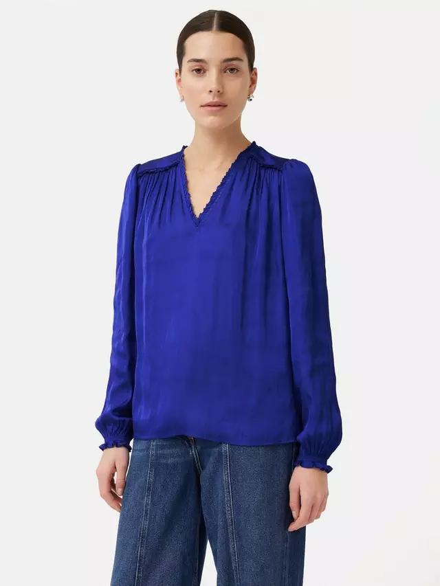

Топ Jigsaw Jigsaw Recycled Satin Frill Detail, синий