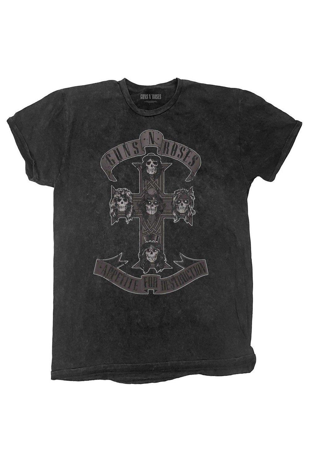 цена Футболка с логотипом Cross Dip Dye Guns N Roses, черный