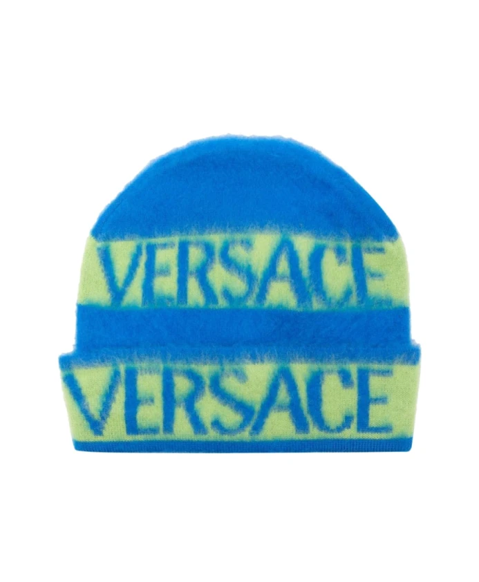 

Мужская шапка в полоску с логотипом Versace, синий