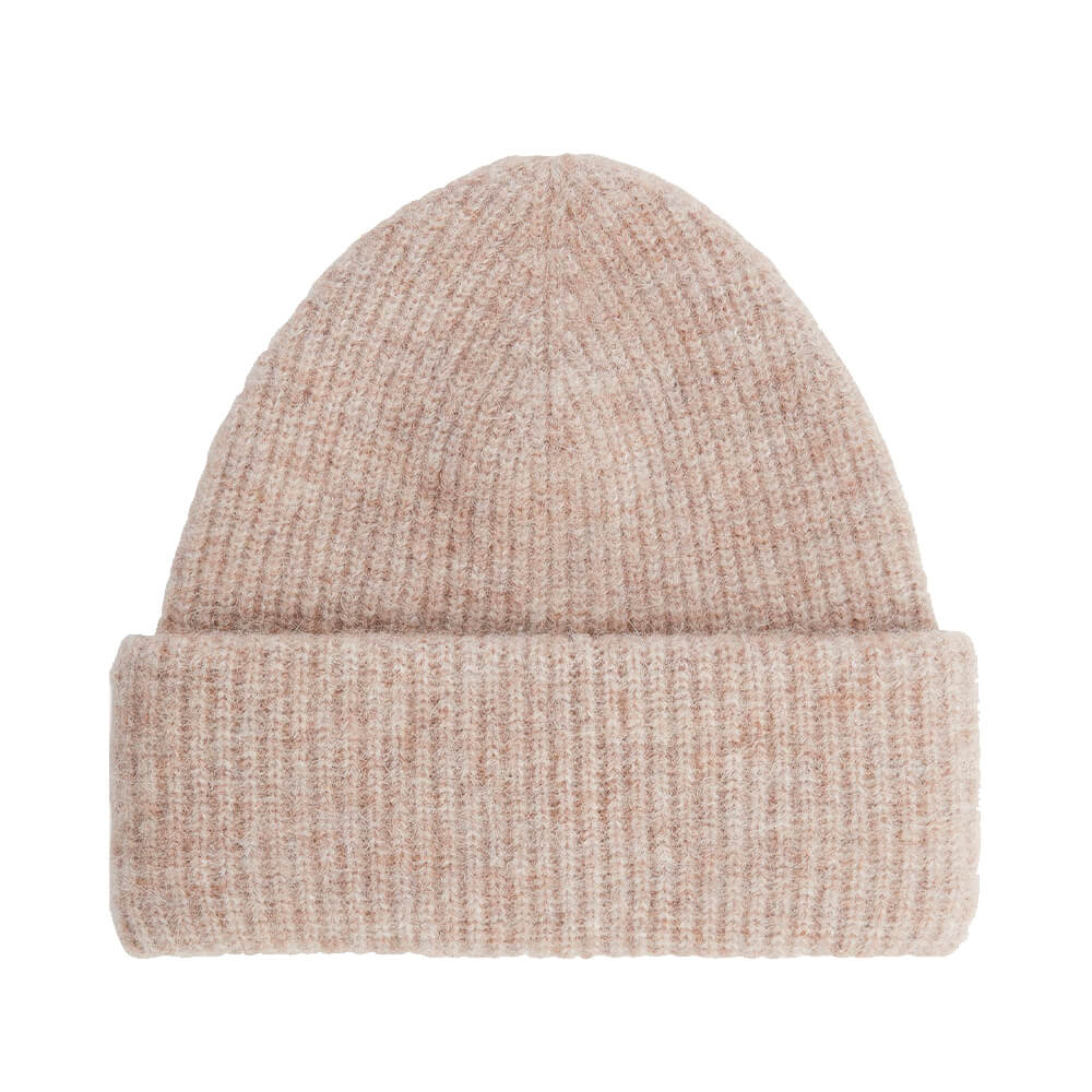 Шапка H&M x Arket Double Cuff Beanie In Alpaca Merino M, бежевый - фото