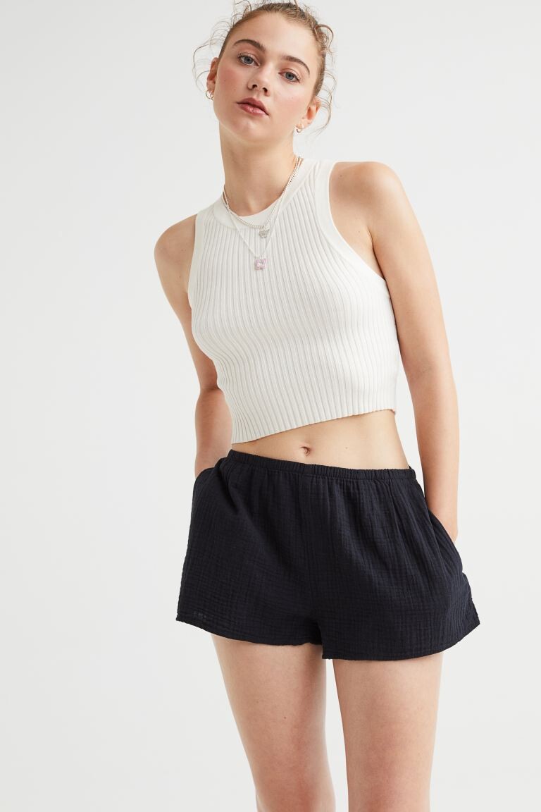 

Шорты фактурного трикотажа H&M, черный