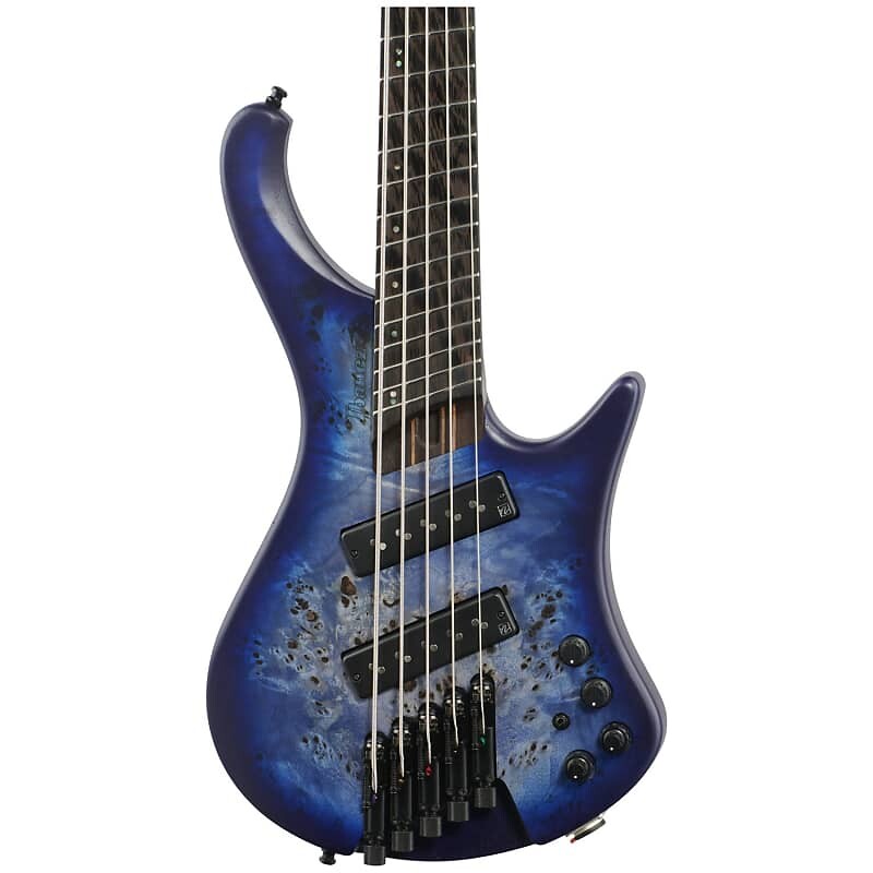 

Ibanez EHB1505MS Безголовая 5-струнная многомасштабная бас-гитара, Pacific Blue Burst с сумкой