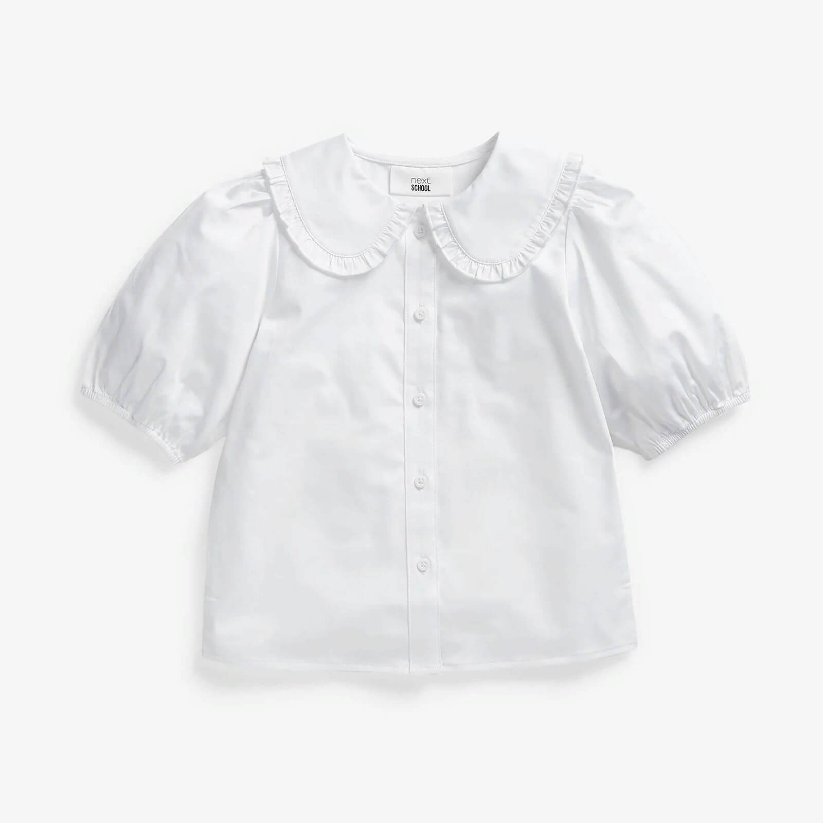 Блузка для девочки Next, белый блузка la redoute с закругленным отложным воротником и короткими рукавами 46 fr 52 rus белый