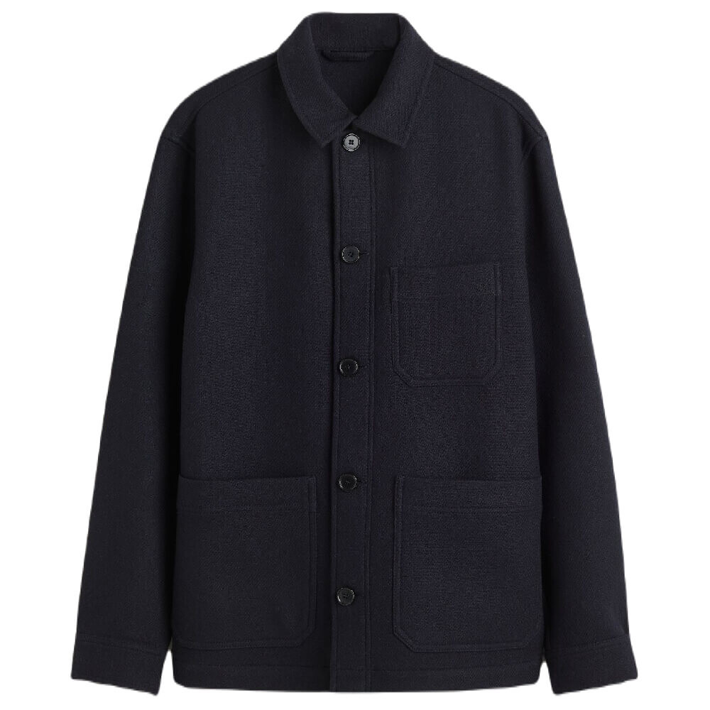 

Рубашка H&M Wool-blend, темно-синий