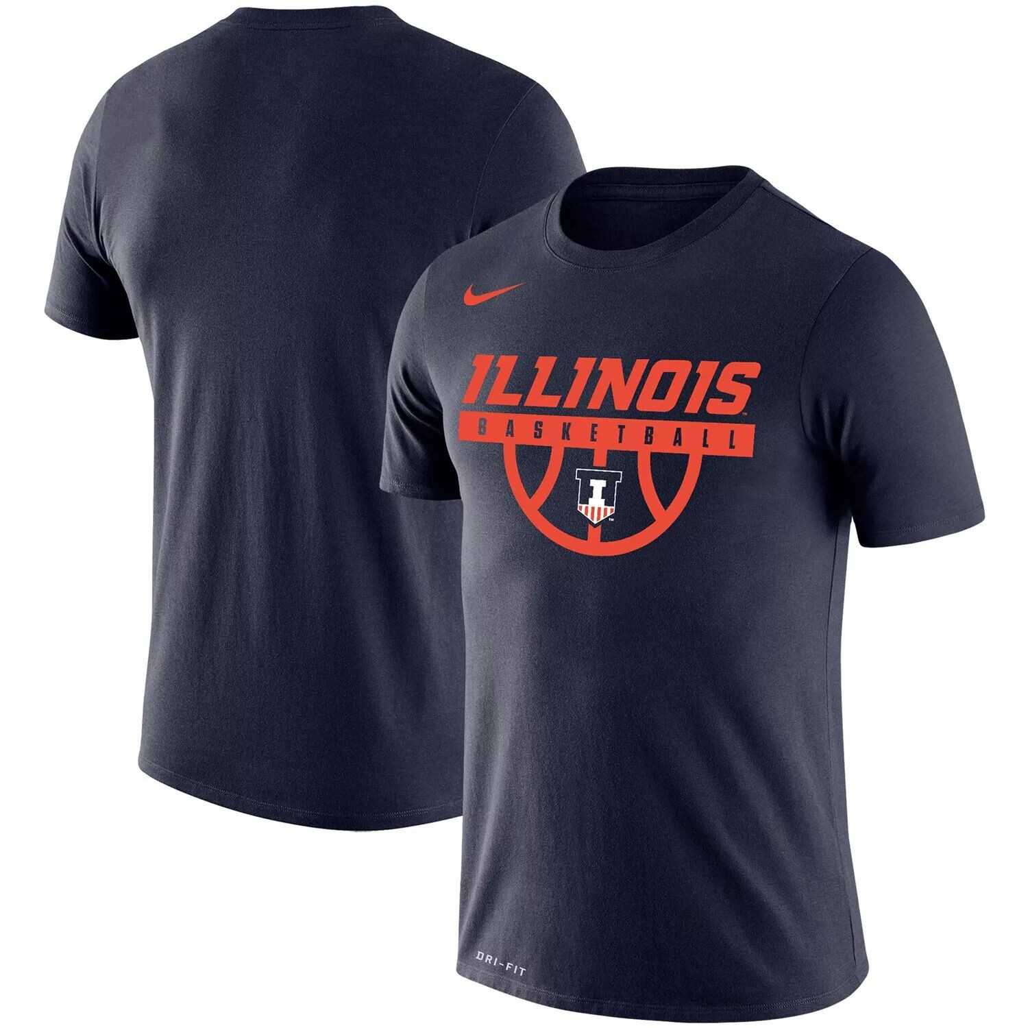 

Мужская темно-синяя футболка Illinois Fighting Illini Basketball Drop Legend Performance Nike, Синий