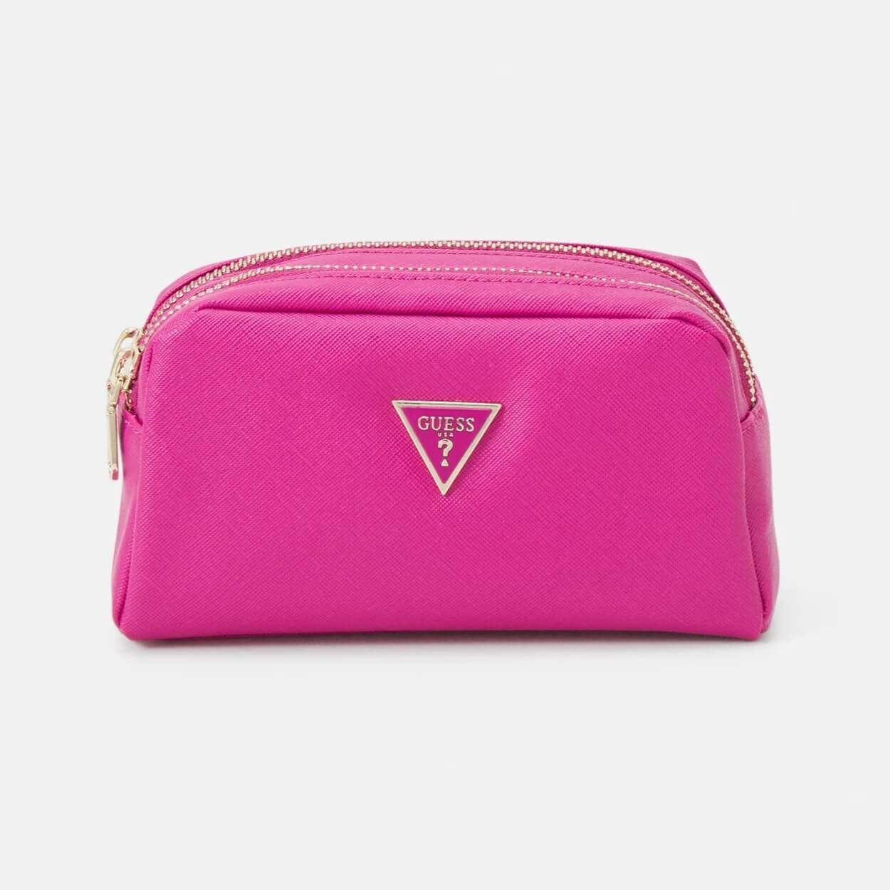 

Косметичка Guess Double Zip, ярко-розовый