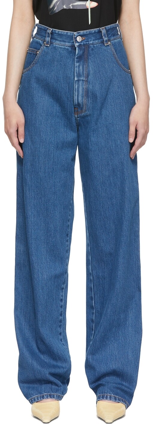 

SSENSE Эксклюзивные синие зауженные джинсы Kwaidan Editions