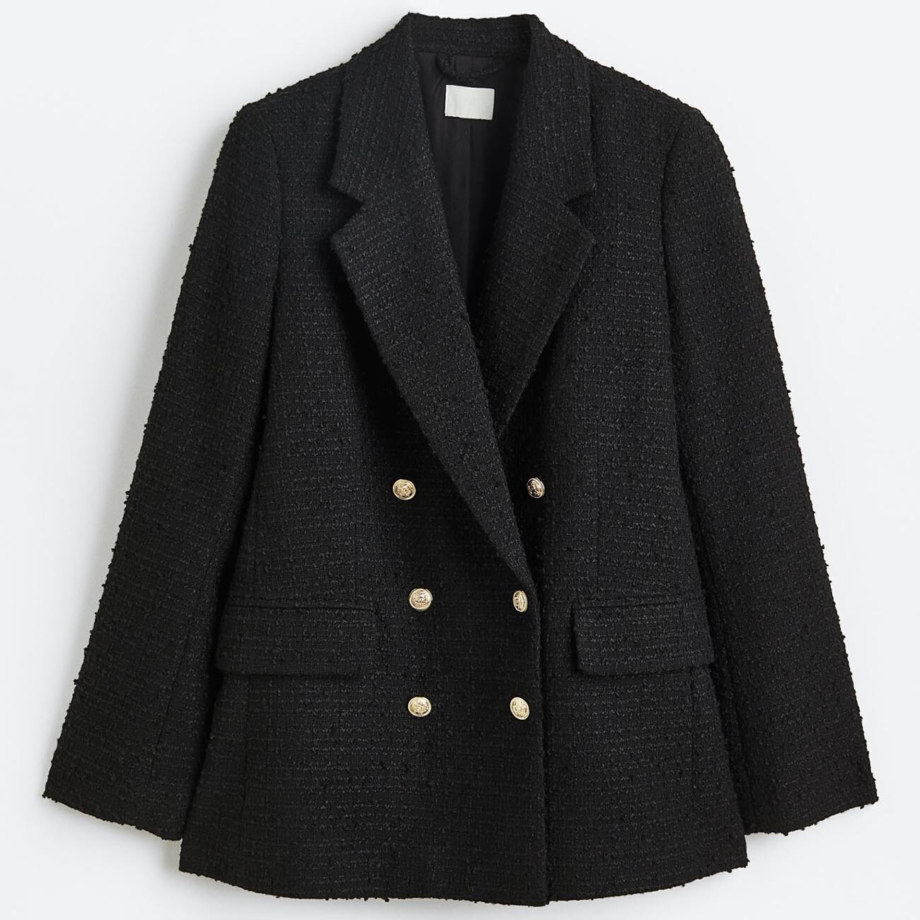 

Блейзер H&M Double-breasted Boucle, черный