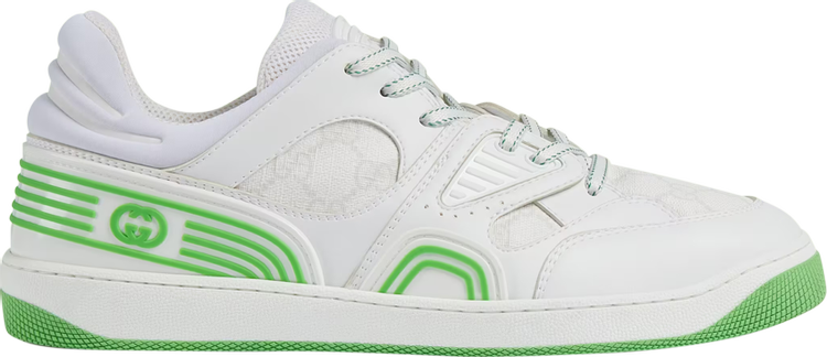 Кроссовки Gucci Basket Low White Demetra Green, белый - фото