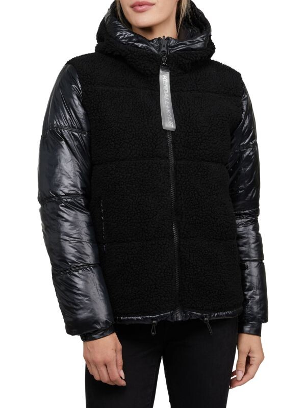 

Двусторонняя пуховая куртка coolidge из искусственной овчины Kendall + Kylie Black
