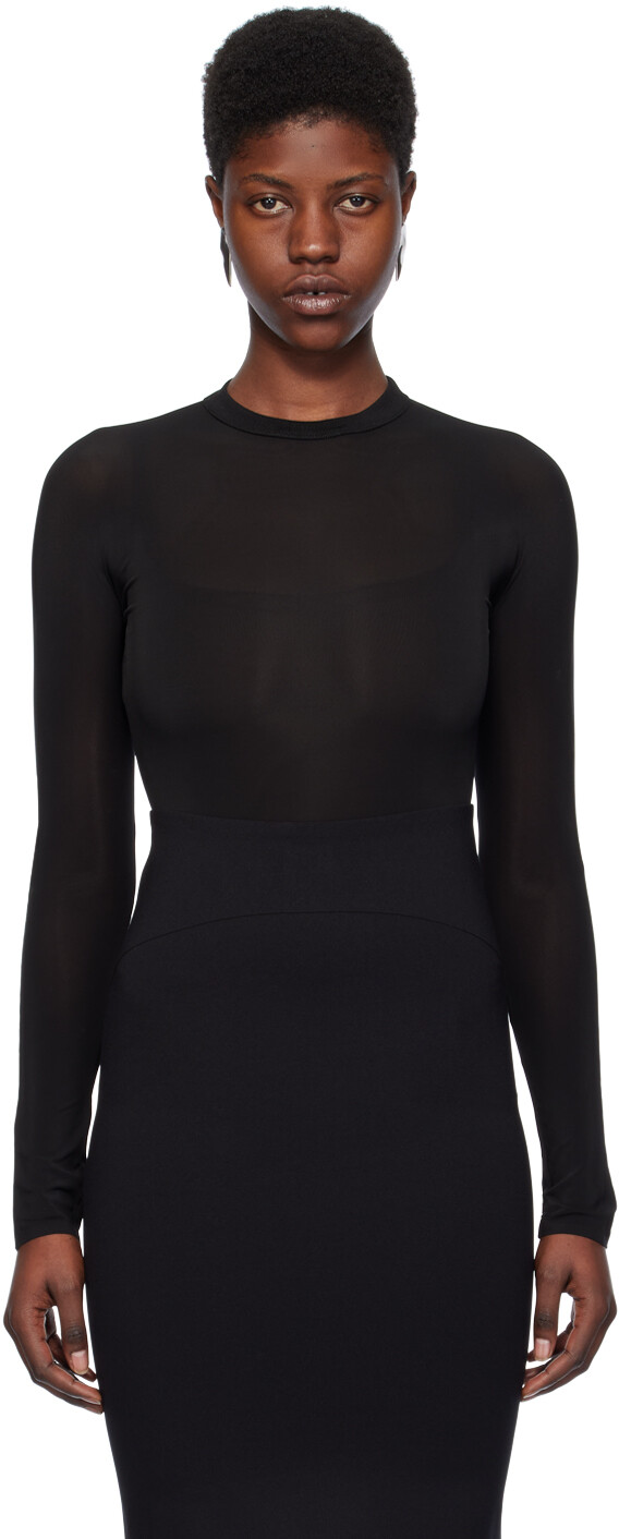 

Черная футболка с длинным рукавом Second Skin Alaïa
