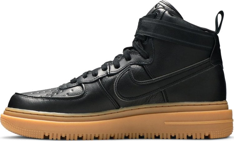 Nike air force 1 sales black and gum sole