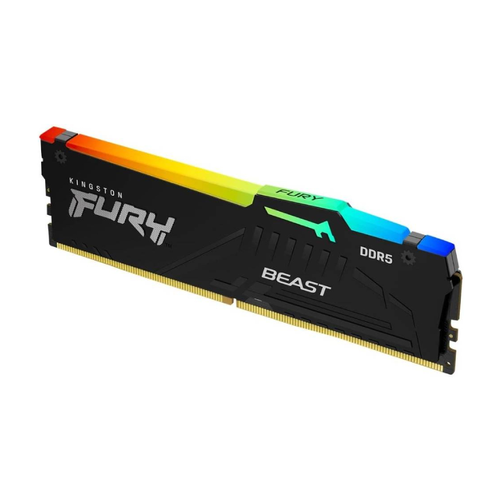 Оперативная память Kingston Fury Beast RGB, 16 Гб DDR5 (1x16 Гб), 5200 МГц, KF552C40BBA-16, черный