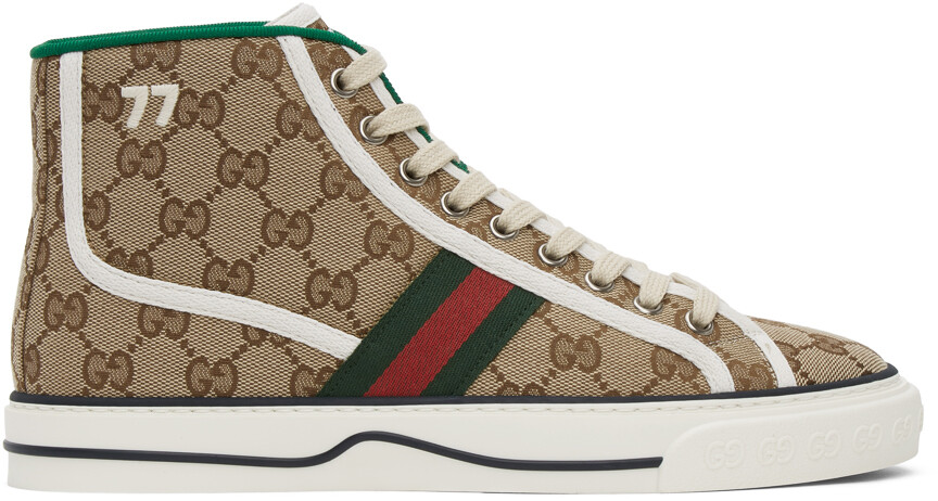 

Бежевые высокие кеды 'Gucci Tennis 1977', Бежевый