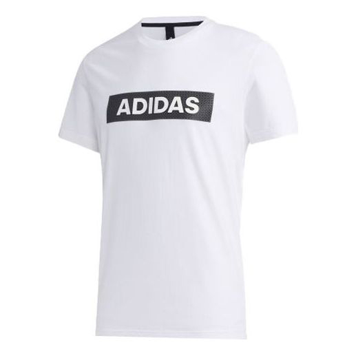 Футболка Adidas M Gfx T Lng Box Contrasting Colors Logo Sports Round Neck Short Sleeve White, Белый