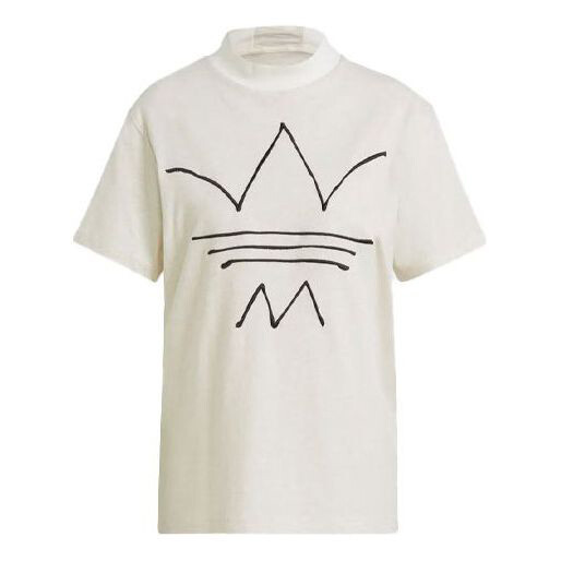 

Футболка Adidas originals Logo Embroidered Sports Round Neck Short Sleeve Jade White T-Shirt, Белый
