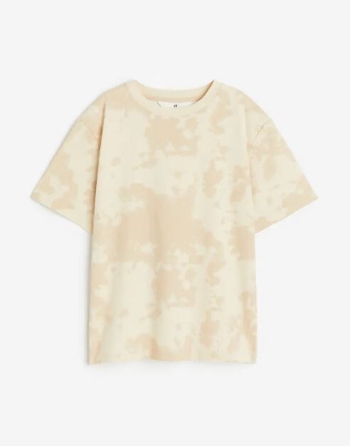

Футболка с принтом Тай-Дай H&M Tie-Dye Printed Jersey, светло-бежевый