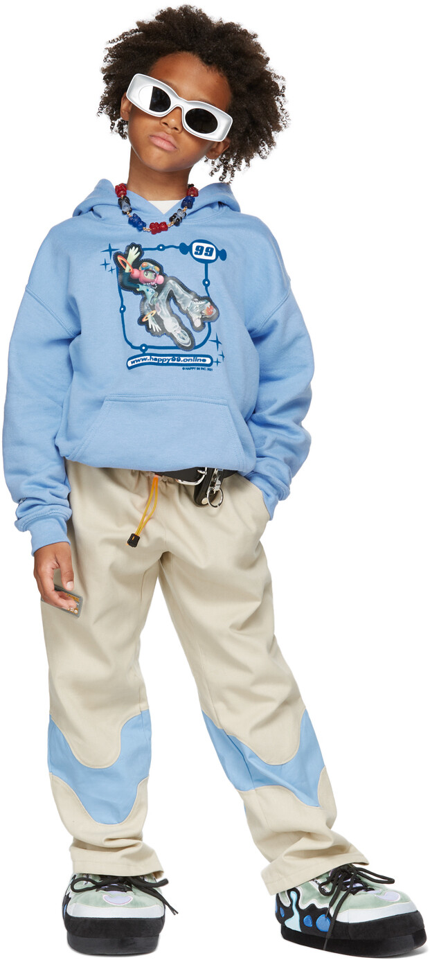 

SSENSE Exclusive Kids Blue Lenticular Hoodie Happy99
