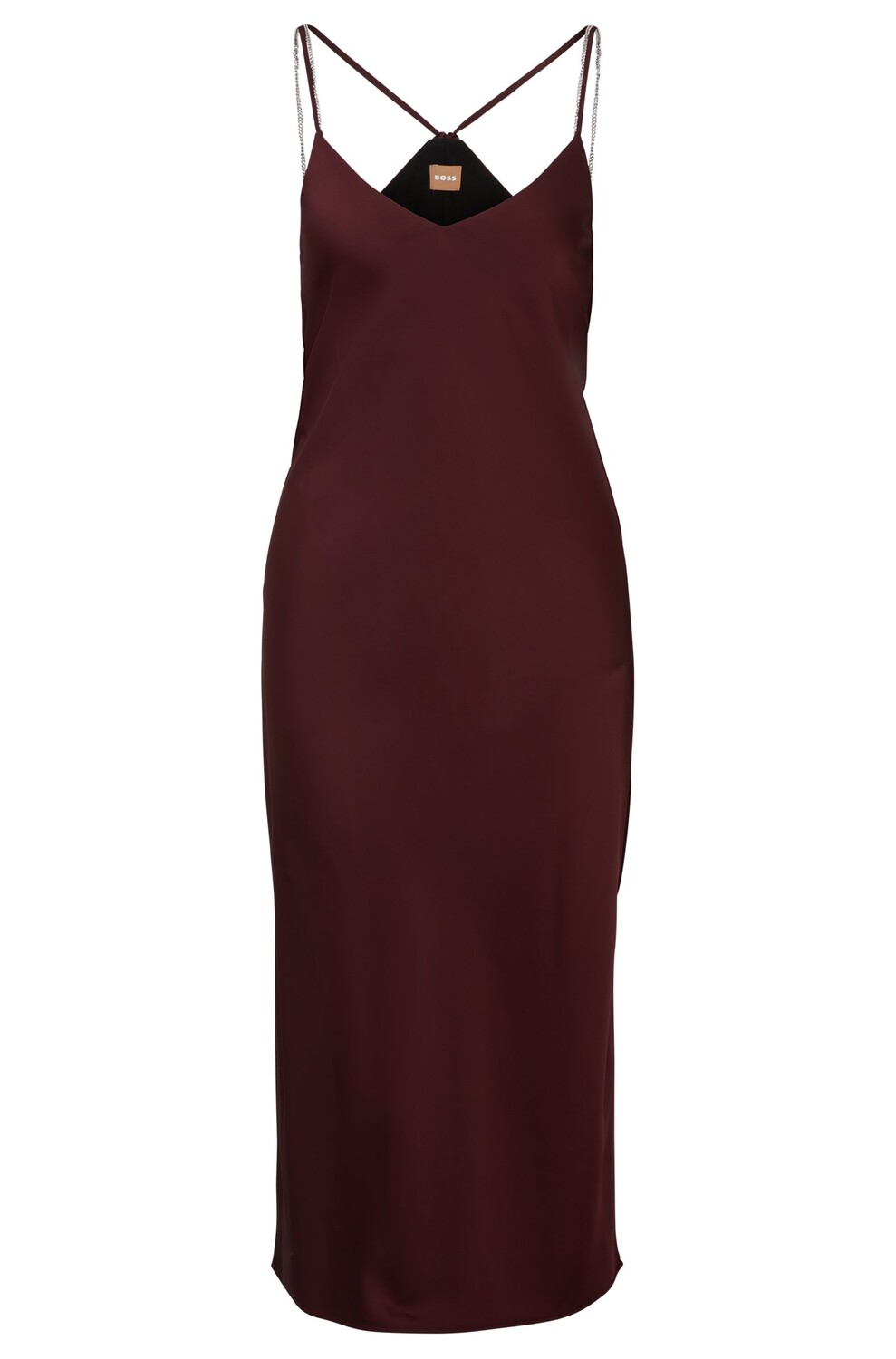 

Платье Boss Satin Midi Slip With Chain Strap Detailing, красный