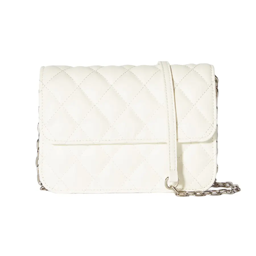 

Сумка Bershka Quilted With Chain Handle, белый