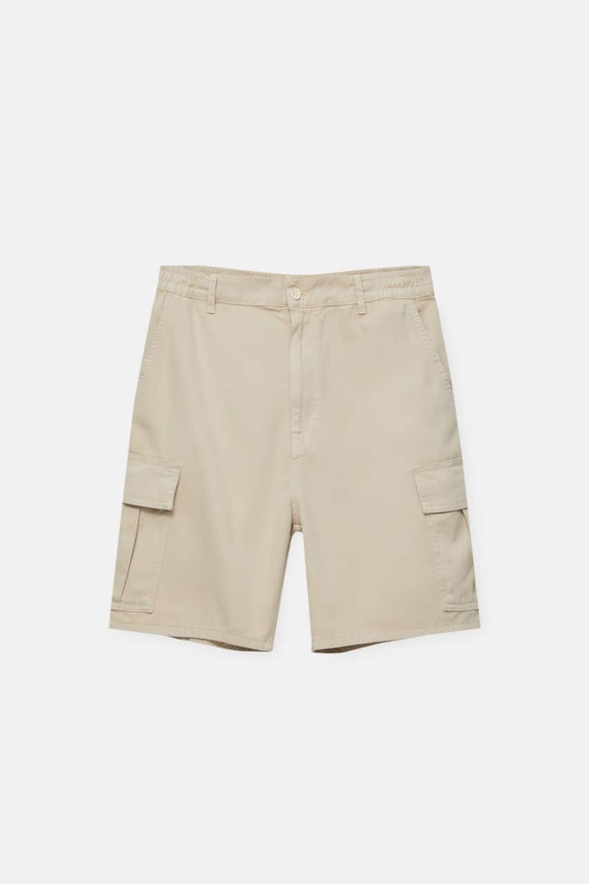 

Шорты Pull&Bear Basic Cargo Bermuda Shorts, бежевый
