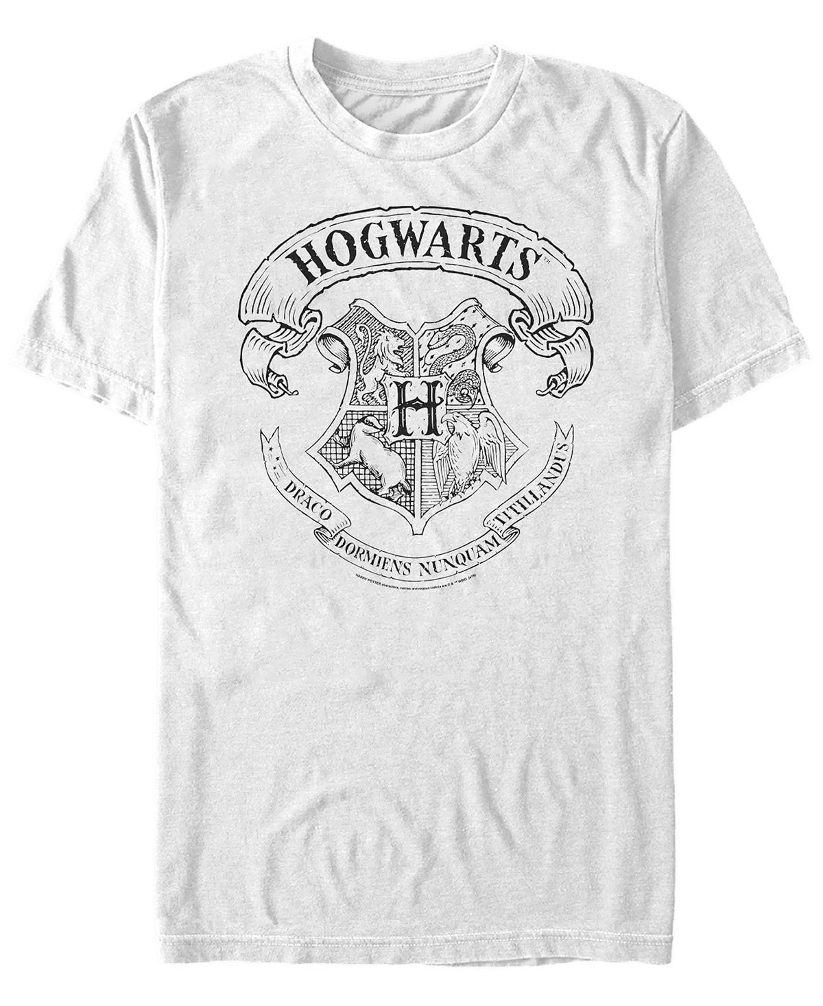Мужская футболка с круглым вырезом и короткими рукавами hogwarts crest Fifth Sun, белый колберт дэвид волшебные миры гарри поттера