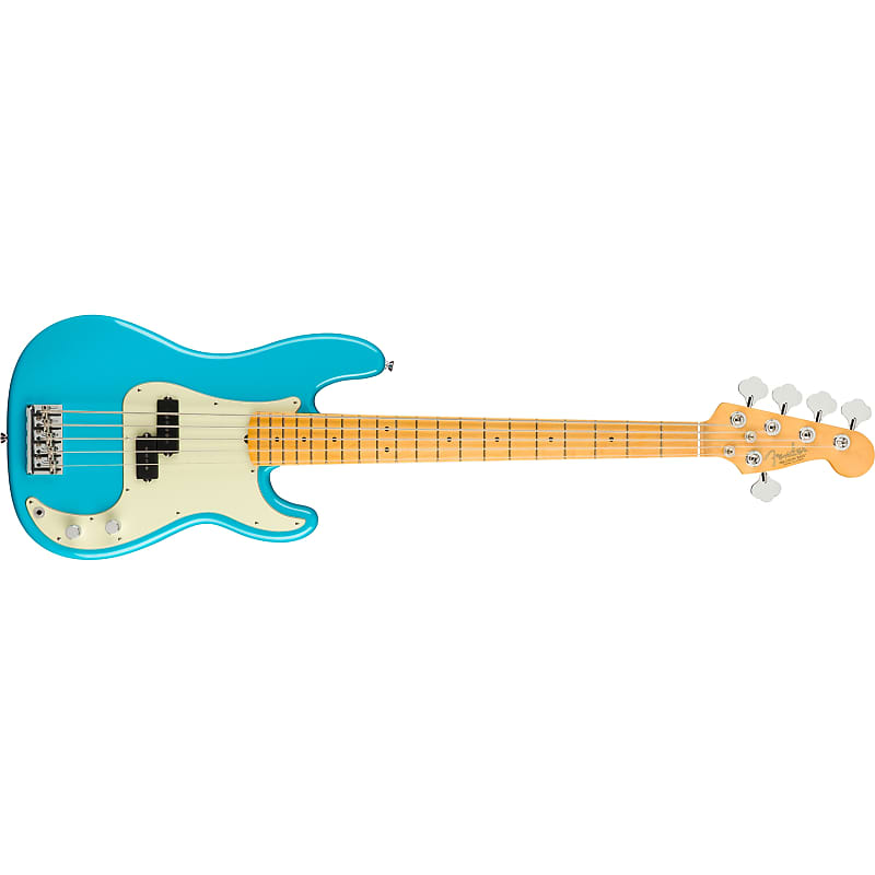 цена Fender American Professional II Precision Bass V, 5-струнная, клен, синий Майами
