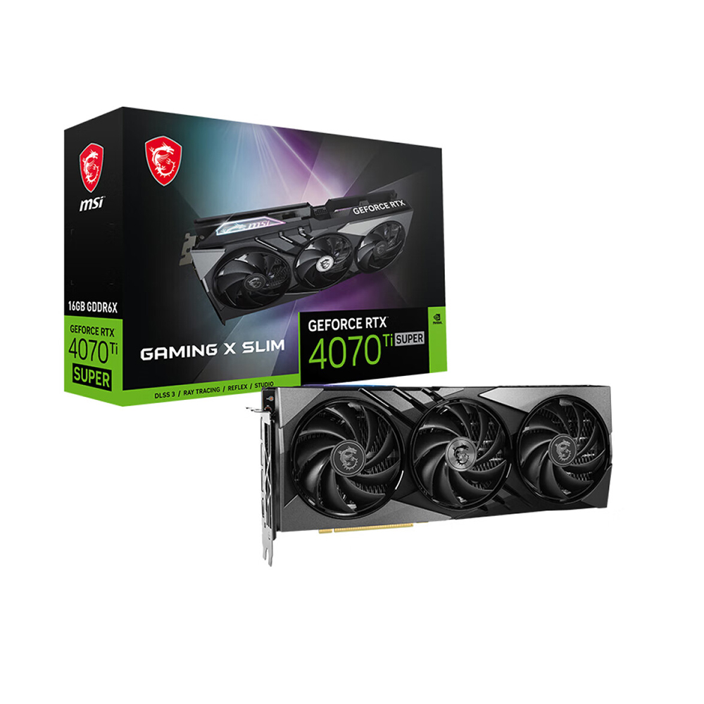 Видеокарта MSI GeForce RTX 4070 Ti Super Gaming X Slim, 16 ГБ, черный