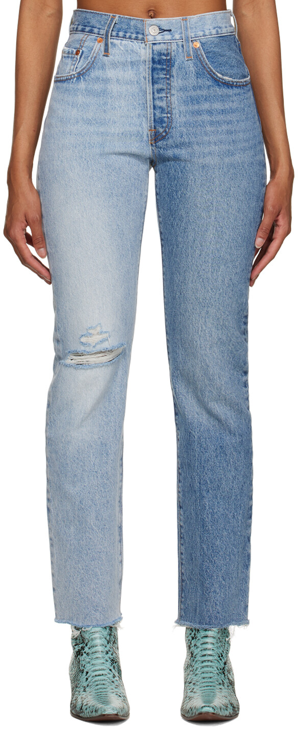 

Синие двухцветные джинсы 501 Levi's