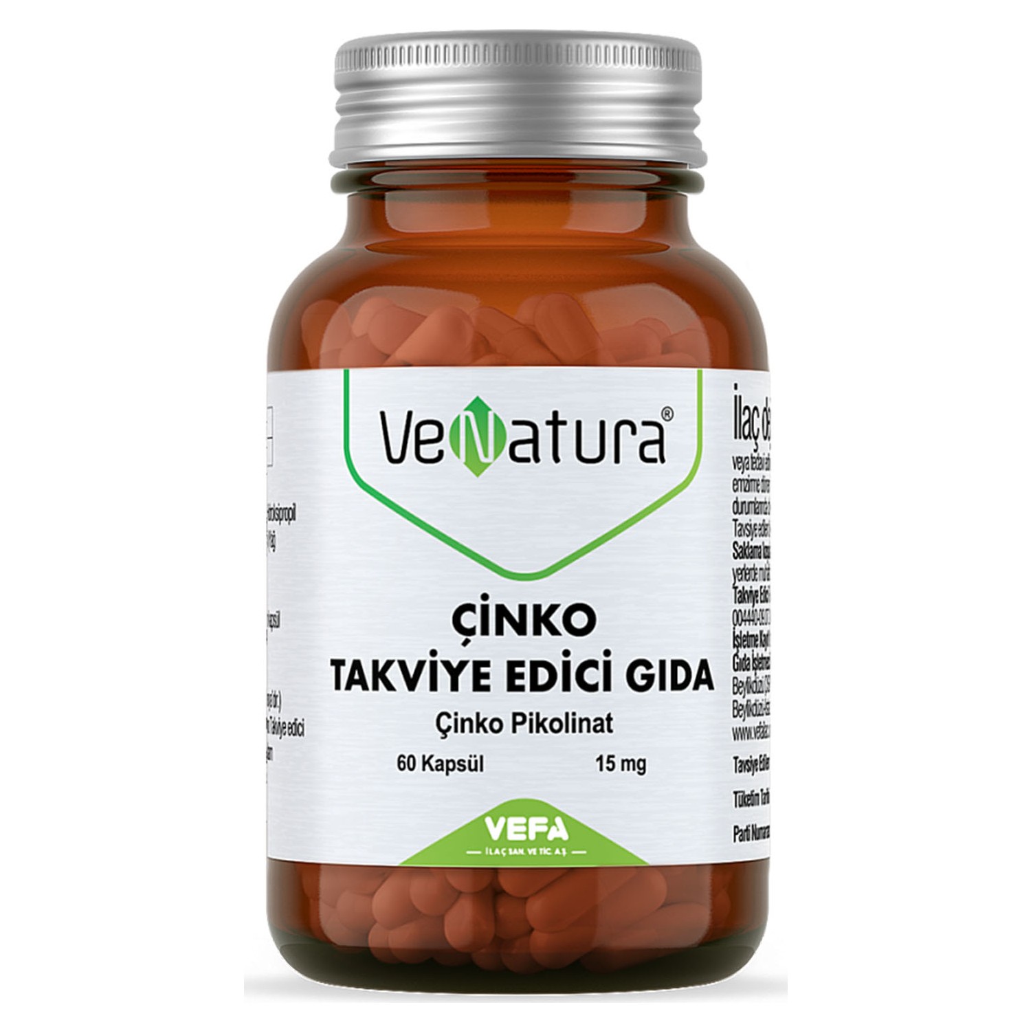 Цинк Venatura, 15 мг, 60 капсул