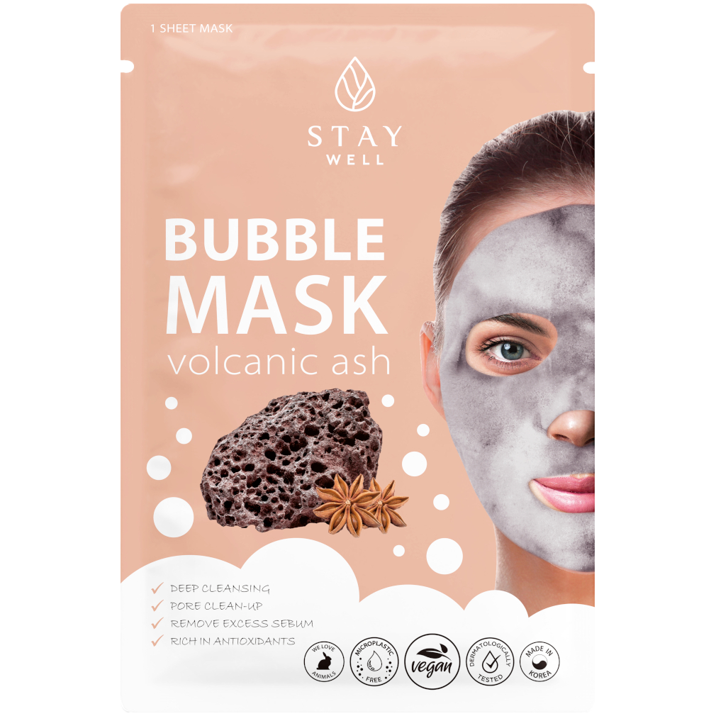 Stay Well Bubble Mask Volcanic Ash очищающая маска для лица, 1 шт. пузырьковая маска для лица etude organix volcanic ash 1 шт