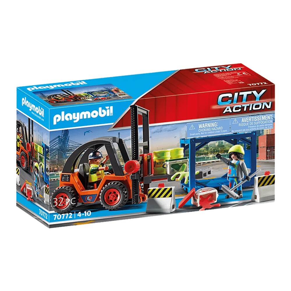 Конструктор Playmobil 70772 Вилочный погрузчик с грузом - фото