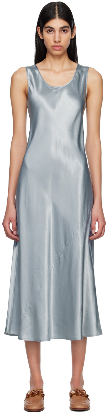 

Синее расклешенное платье-миди Max Mara Leisure, Синий