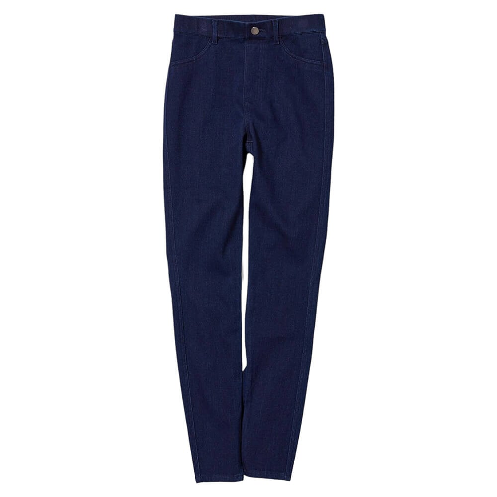 

Брюки Uniqlo Utra Stretch High Rise Denim Leggings (Long), темно-синий