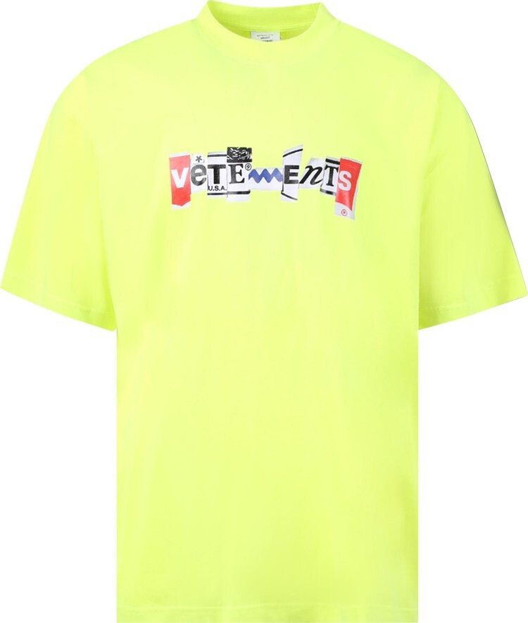 

Футболка Vetements Mixed Logo T-Shirt 'Neon Yellow', желтый