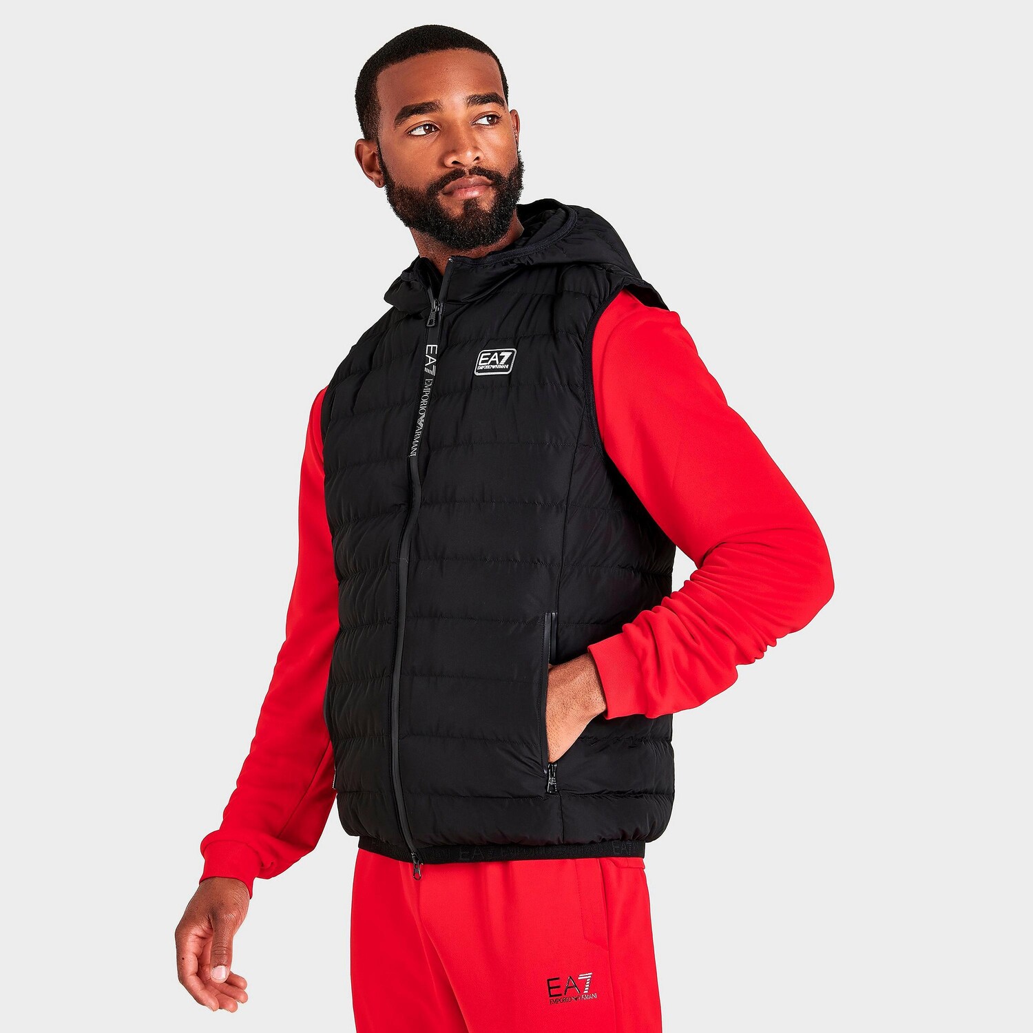 

Мужской жилет Emporio Armani EA7 на молнии с логотипом, черный