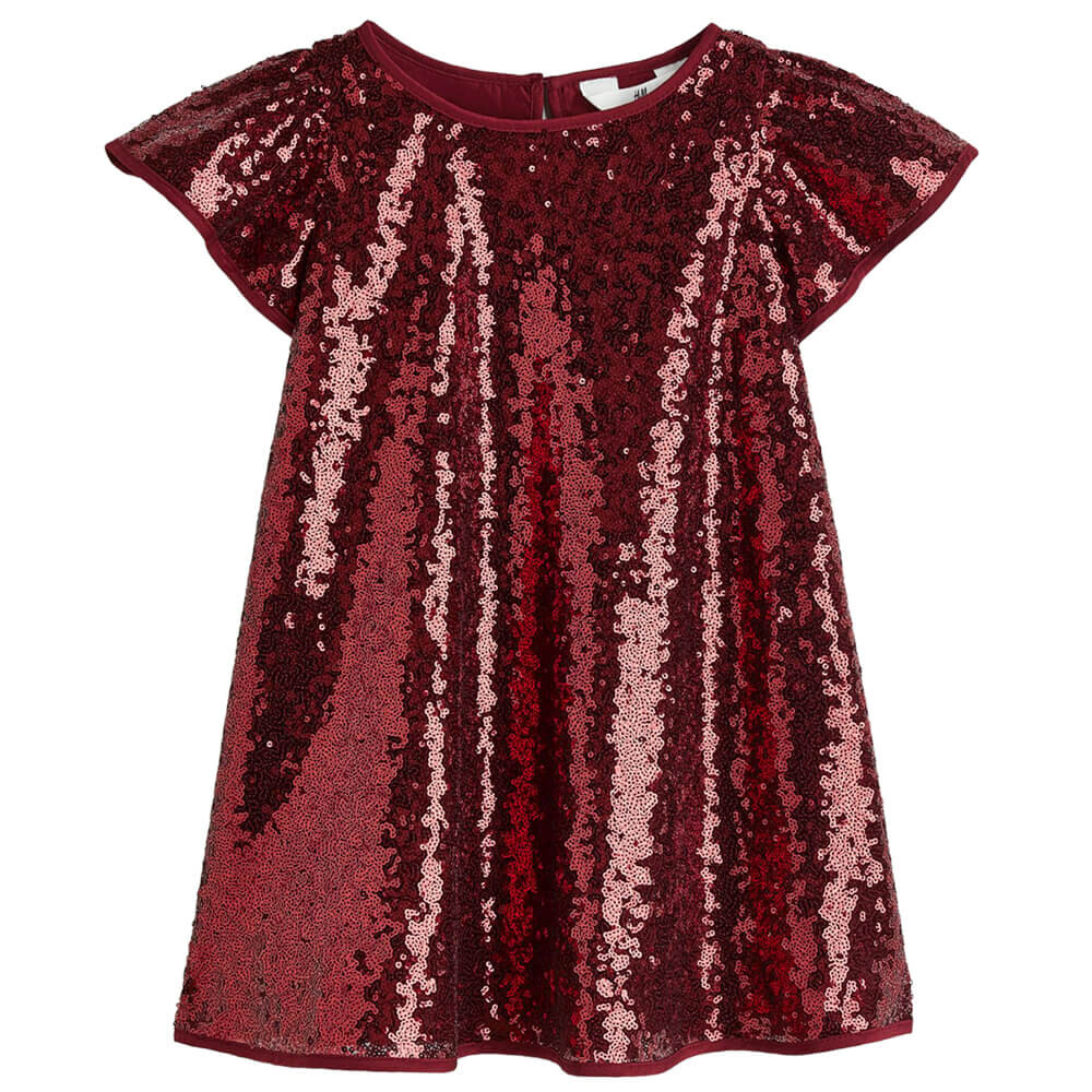 

Платье H&M Flutter-sleeved, темно-красный
