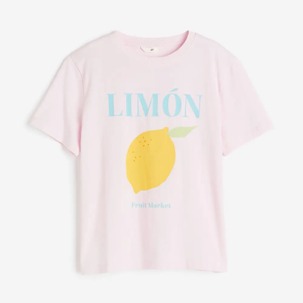 

Футболка H&M Cotton Lemon, светло-розовый