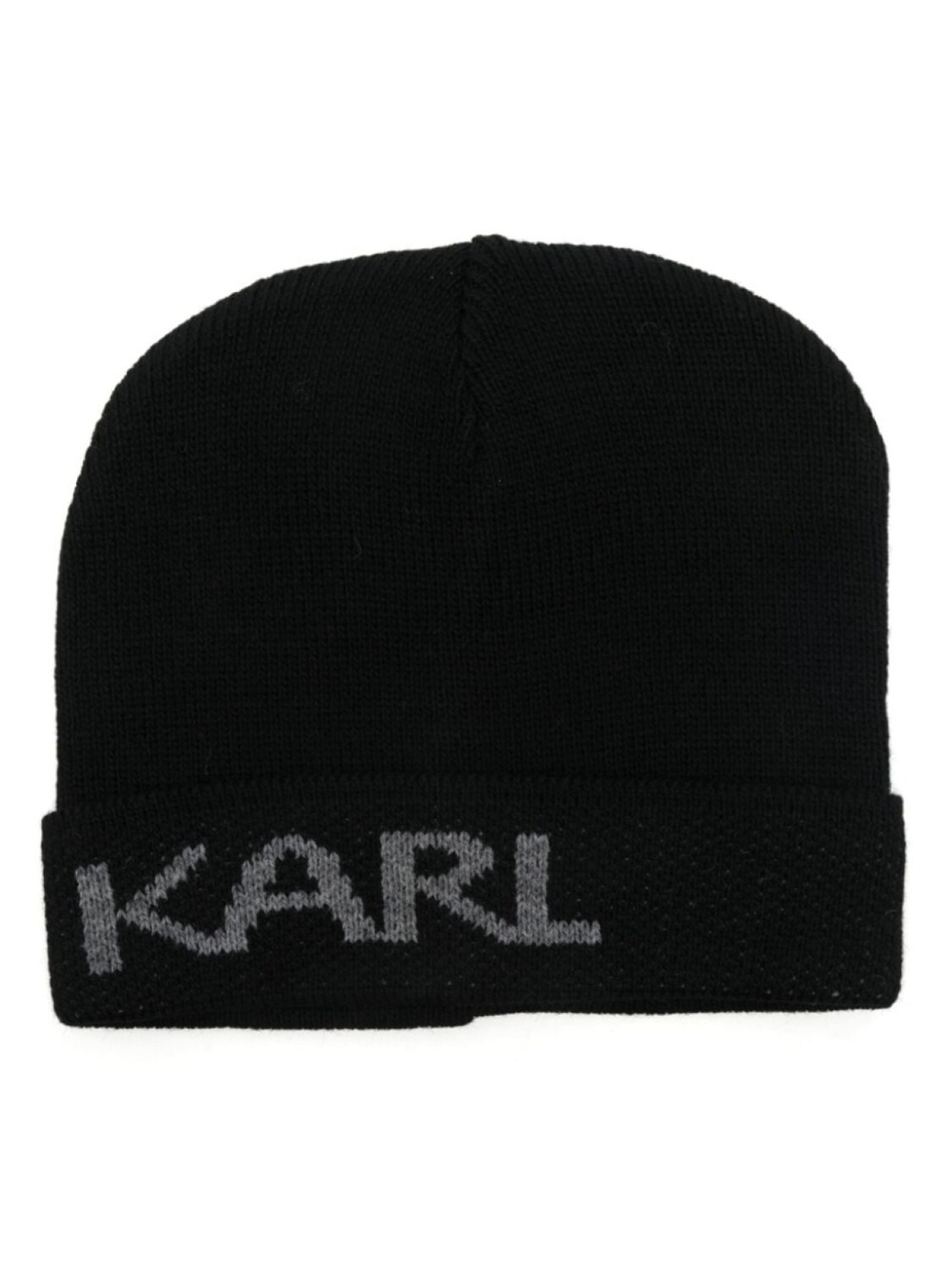 

Karl Lagerfeld шапка бини с логотипом вязки интарсия, черный