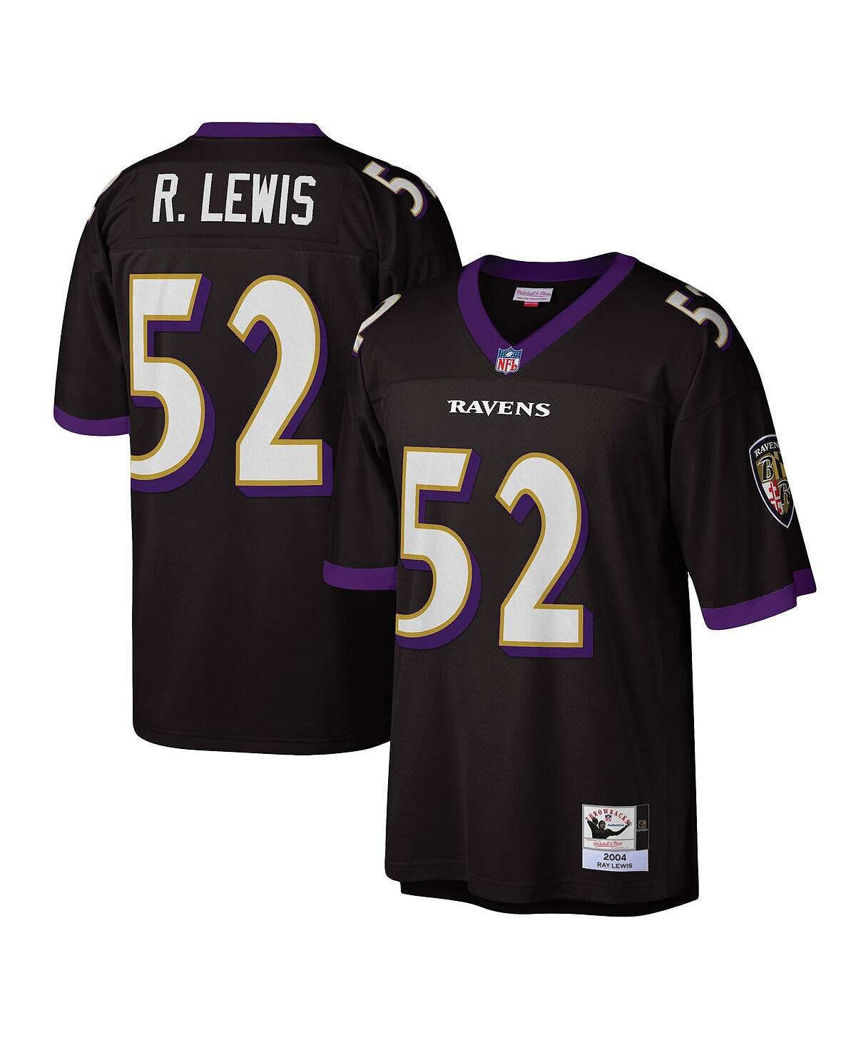 

Мужская футболка ray lewis black baltimore ravens 2004 authentic throwback для пенсионеров Mitchell & Ness, черный