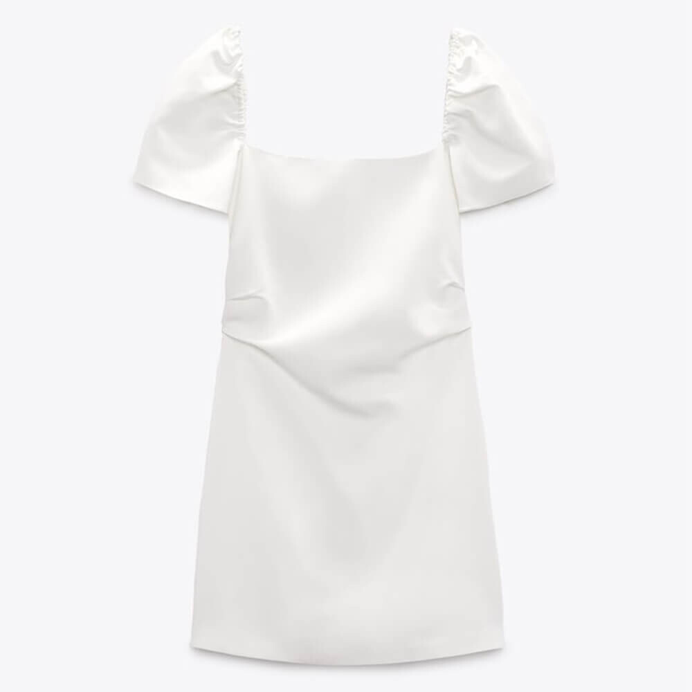 

Платье Zara Linen Blend Short, белый