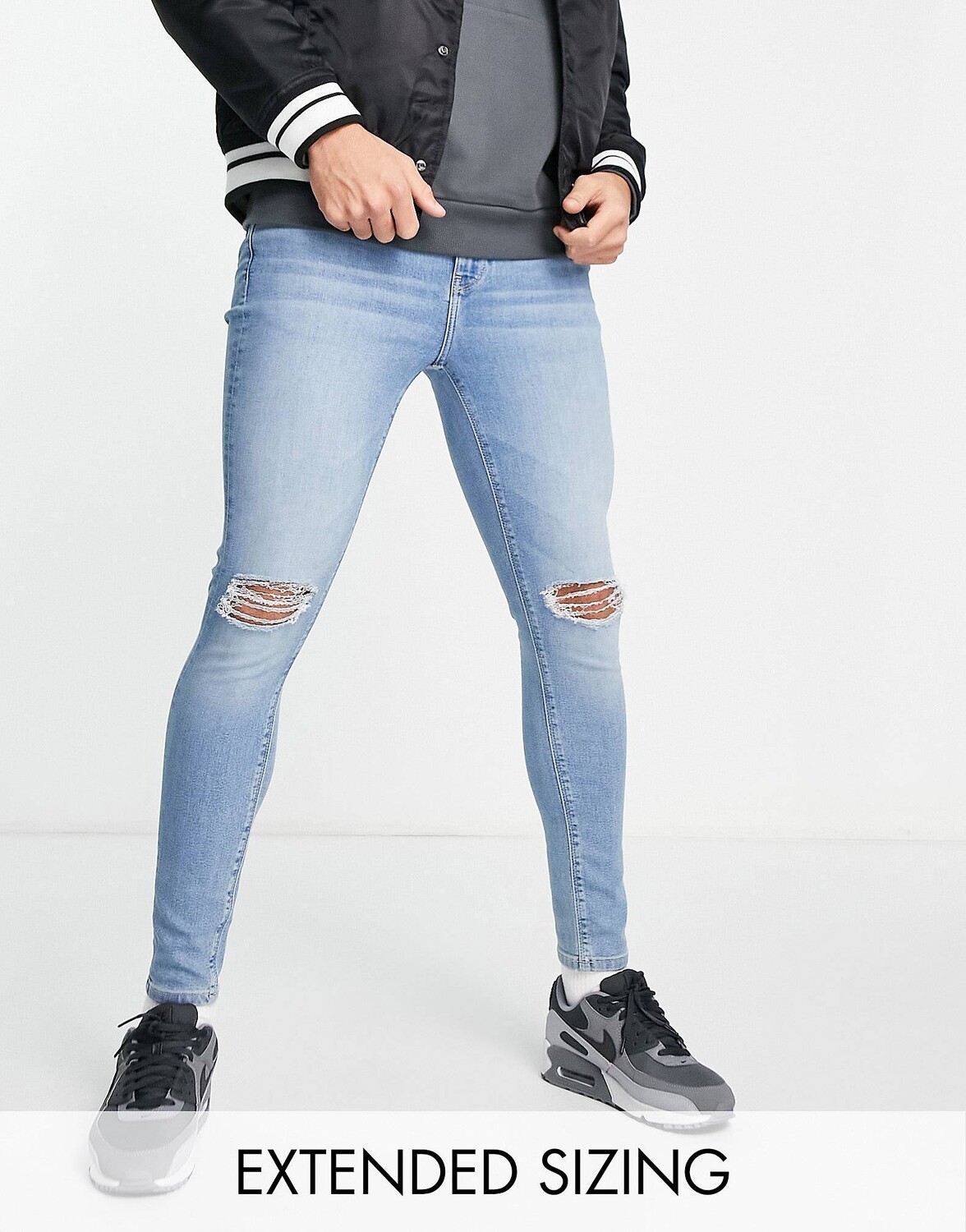 

Джинсы ASOS DESIGN Power Stretch, светло-голубой